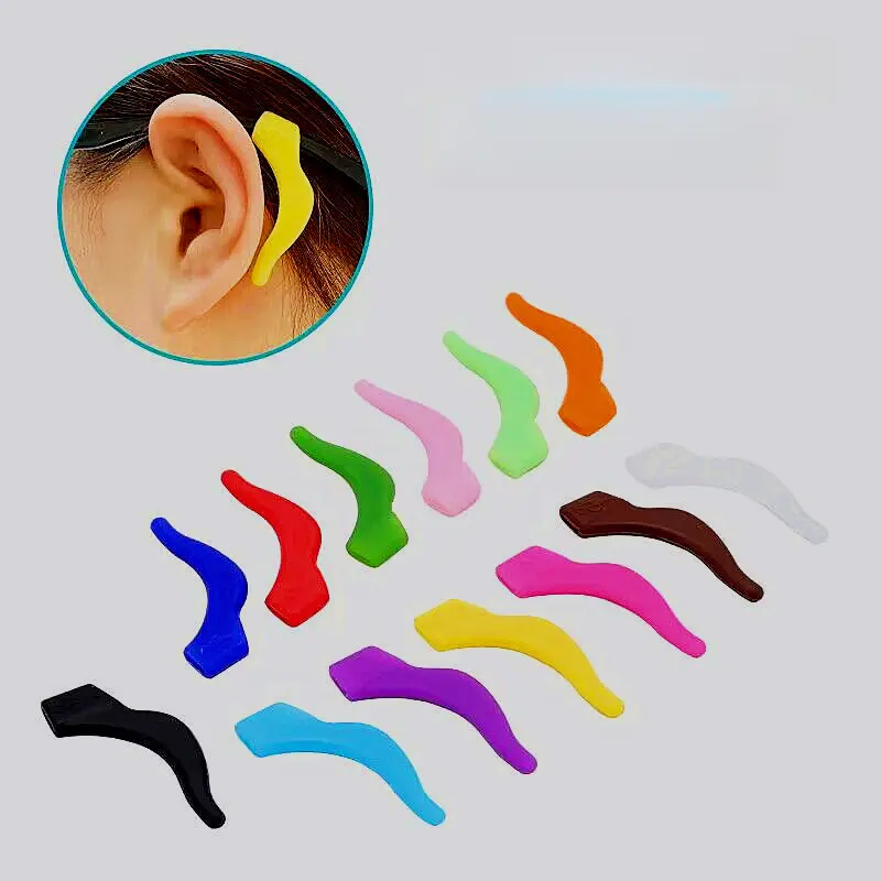 Móc Tai Silicon Kính, Bán Trực Tiếp Từ Nhà Máy, Mũ Che Tai Chống Trượt Thể Thao, Màu Pastel Silicon, Mũ Che Tai Nhẫn Chống Trượt, Móc Tai, Đệm Ngăn Kính Trượt