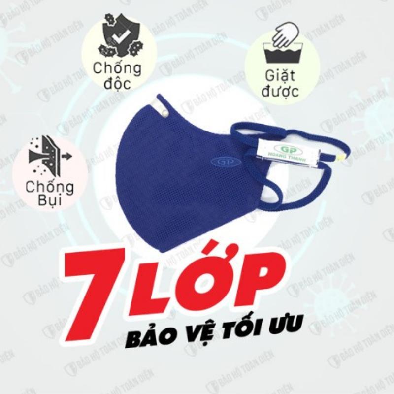 Khẩu trang 7 lớp than hoạt tính GP Extreme chống bụi, chống độc (Giặt được). Quai dán sau gáy 4