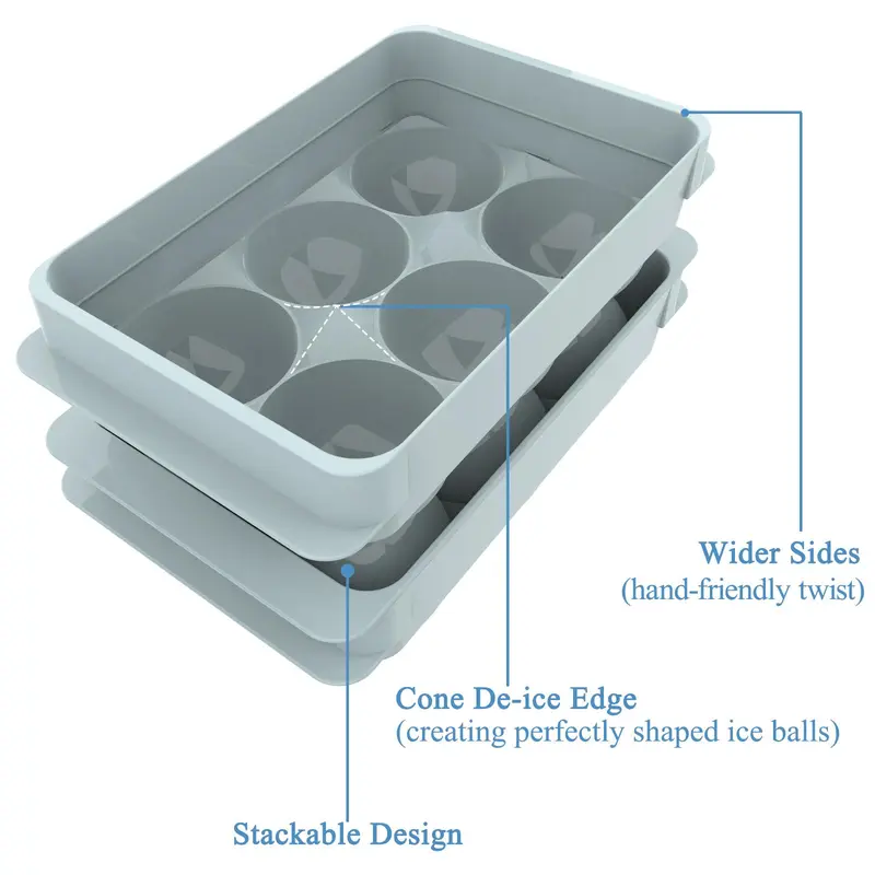 Multi-grids Ice Cube Tray, Large Capacity Reusable Home Ice Trays for Freezer, Ice Ball Maker Mold, Kitchen Accessories 3