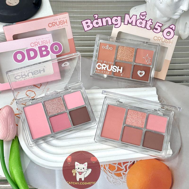ODBO Bảng Phấn Mắt ODBO 5 Ô Nhũ Lì Tích Hợp Má Hồng Vỏ Trong Eye Blush Crush 6g ODS04