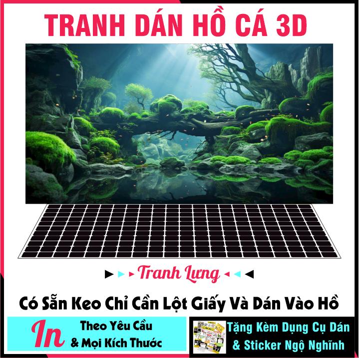 Tranh dán hồ cá 3d - dán bể cá cảnh - dán hồ cá thuỷ sinh - CÓ SẴN KEO DÁN - NHIỂU KÍCH THƯỚC