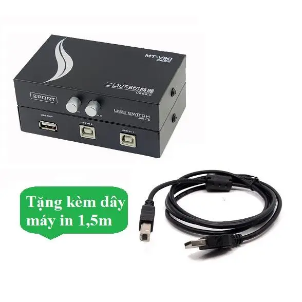 Bộ chia 2 máy tính dùng chung 1 máy in Switch USB MT-VIKI Tặng kèm Dây máy in dài 1.5m