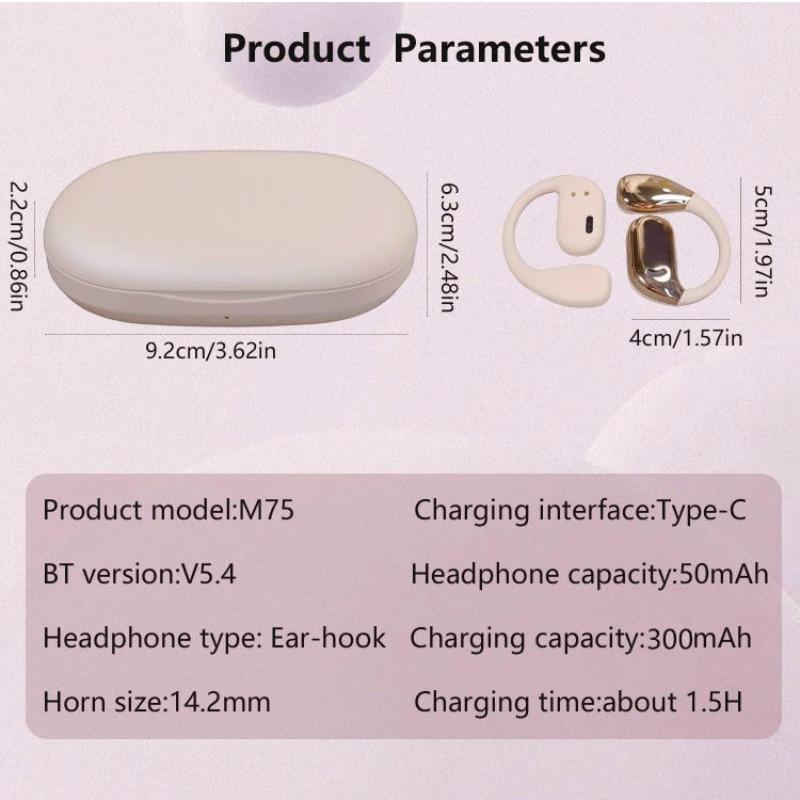 Open-ear Design Wireless Earphone, Rechargeable Earbuds with Charging Case, Bluetooth-compatible Earphone for Sports, Gaming, Running, Calling 1