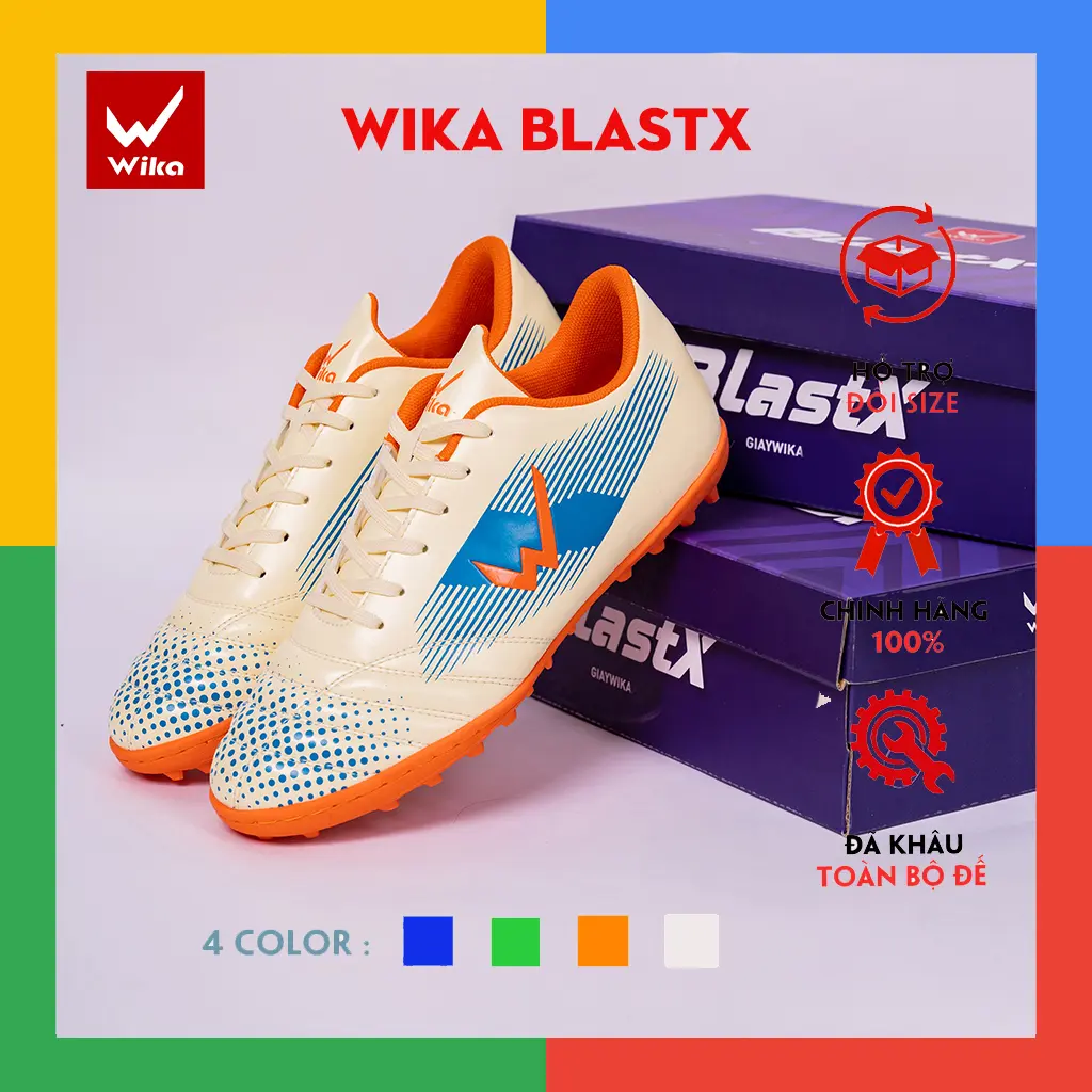 Giày bóng đá sân cỏ nhân tạo Wika BlastX, Giày đá banh chính hãng khâu đế và bảo hành 3 tháng Sneaker Sport Tập Thể Dục Giày Thể Thao