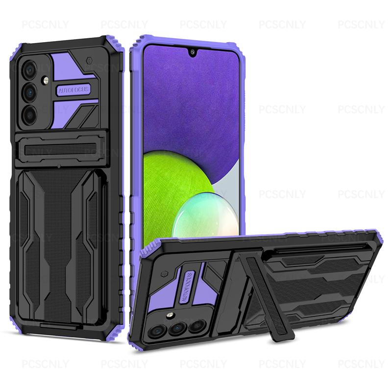 Product Introduction of Card Holder Phone Case For Samsung A35 A55 5G Casing Shockproof Armor Stand Hard Back Cover Multifunctional Galaxy 11