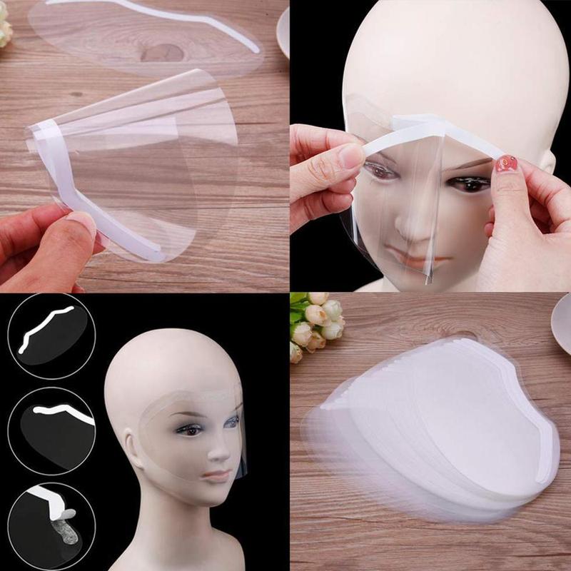 Product Introduction of Transparent Plastic Face Shield For Hair Salon, 10pcs Shower Face Eye Shields, Clear Visors Eye Protector Makeup Protective Eyebrow Shower Visor for Eyelash Extensions 5