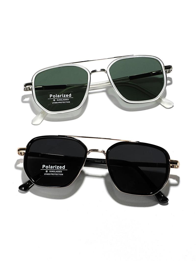 Product Introduction of 2025 new hot selling models unisex vintage polarized sunglasses, trendy casual double bridge sunglasses for travel use, fashion accessories for outdoor activities, sunglasses for men 5