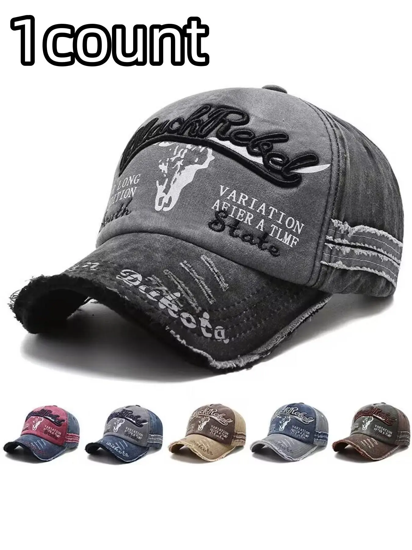 Men's Letter Embroidery Baseball Cap, Casual Outdoor Sports Hat for Daily Wear, Adjustable Sun Protection Cap for Men