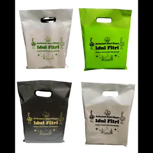 Plastik Idul Fitri /Plastik snack/ukuran 20x30/ukuran 25x35/ukuran 30x40/Plastik THR/kantong Bingkisan/plastik Lebaran/plastik Besar/kantong souvenir Gold Hijau