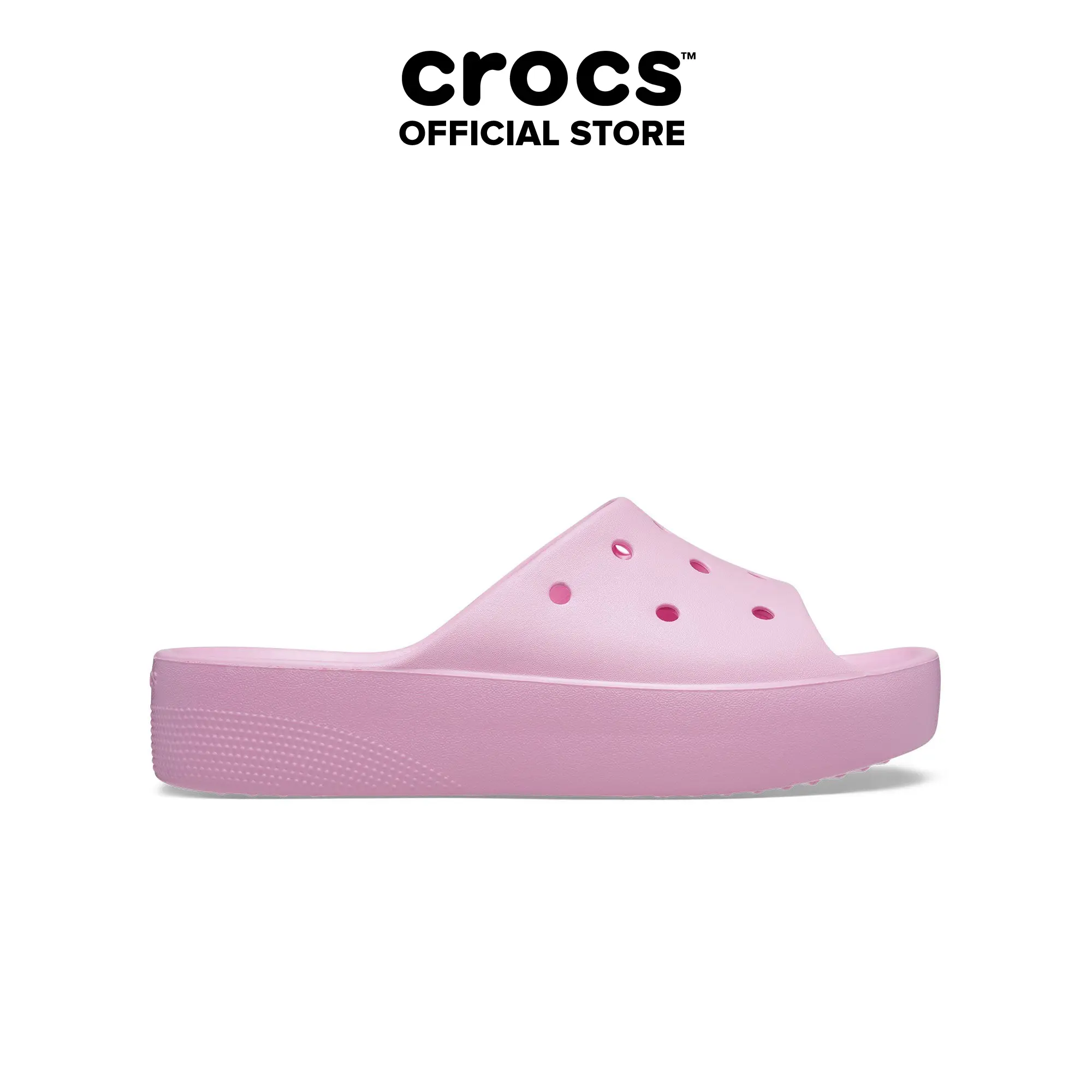 Dép Quai Ngang Nữ Crocs Classic Platform - Flamingo - 208180-6S0