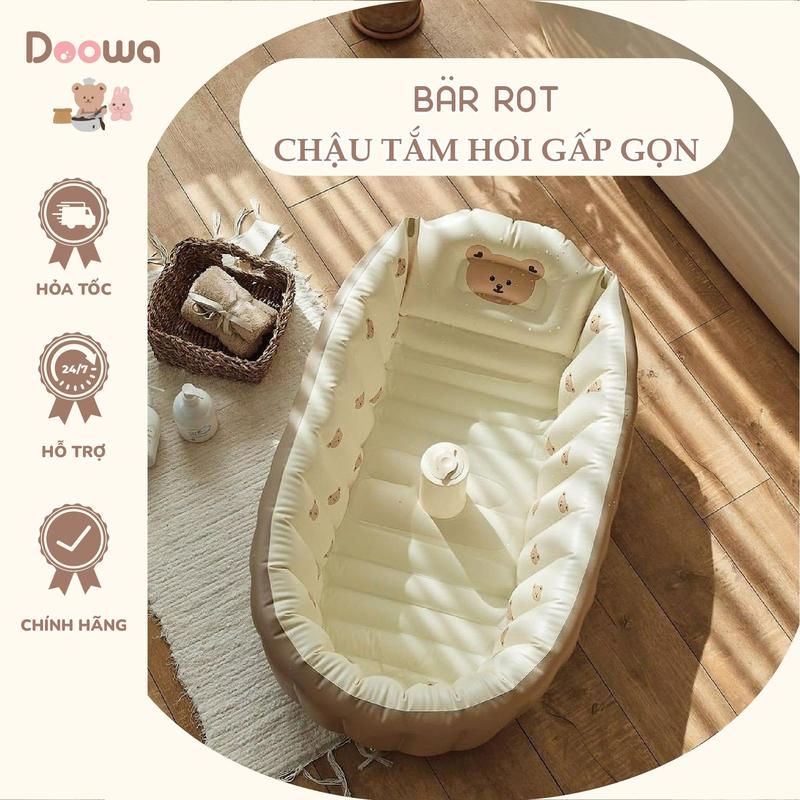 Bể Tắm Hơi Cho Bé Mùa Hè Hình Gấu Bar Rot, Chậu Tắm Phao Bơm Hơi Voi Tự Động