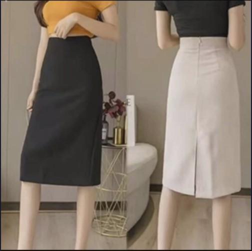 Chân váy chữ a dài, váy midi dài dáng A xẻ sau