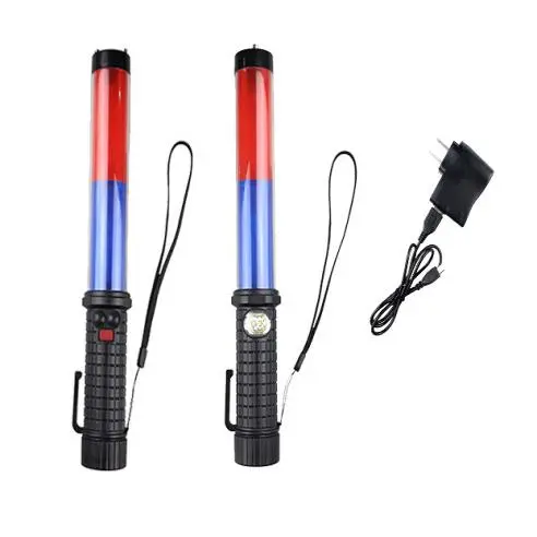 {Weixiao digital} Gậy đèn led chỉ huy giao thông có còi 120 decibel pin sạc 32cm