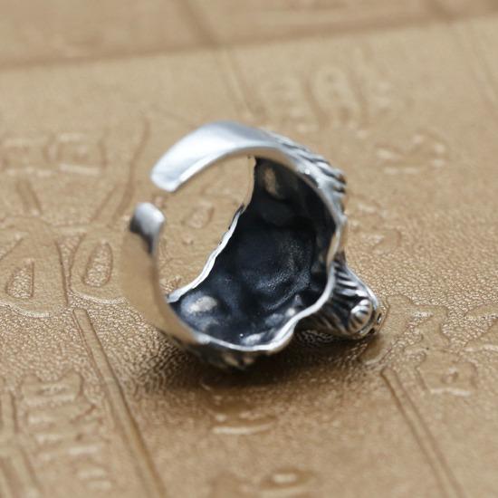 Cincin Kepala Serigala Bertaring /  Cincin Pria VIKING Punk Unik Keren / Adjustable Nordic Wolf Head Ring For Men Resizeable Import / Cincin Serigala Laki Laki / Cincin Titanium Stainless Steel Anti Karat / Cincin Metal Rock N Roll Hewan Cowok Gaul Impor 3