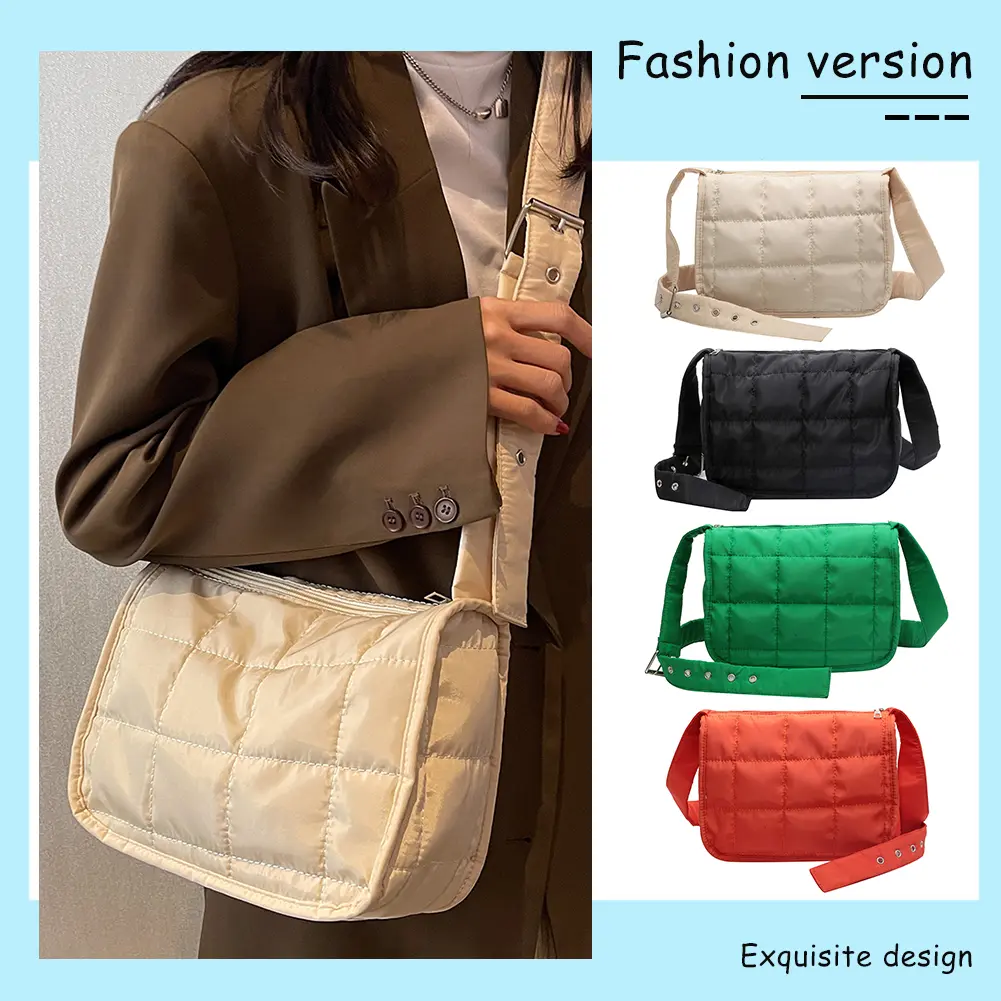 Túi Xách Tay Đeo Vai, Chất Liệu Cotton, Chần Bông, Màu Trơn Thiết Kế Hình Thoi, Thích Hợp Để Mua Sắm Thường Ngày Túi Đeo Chéo