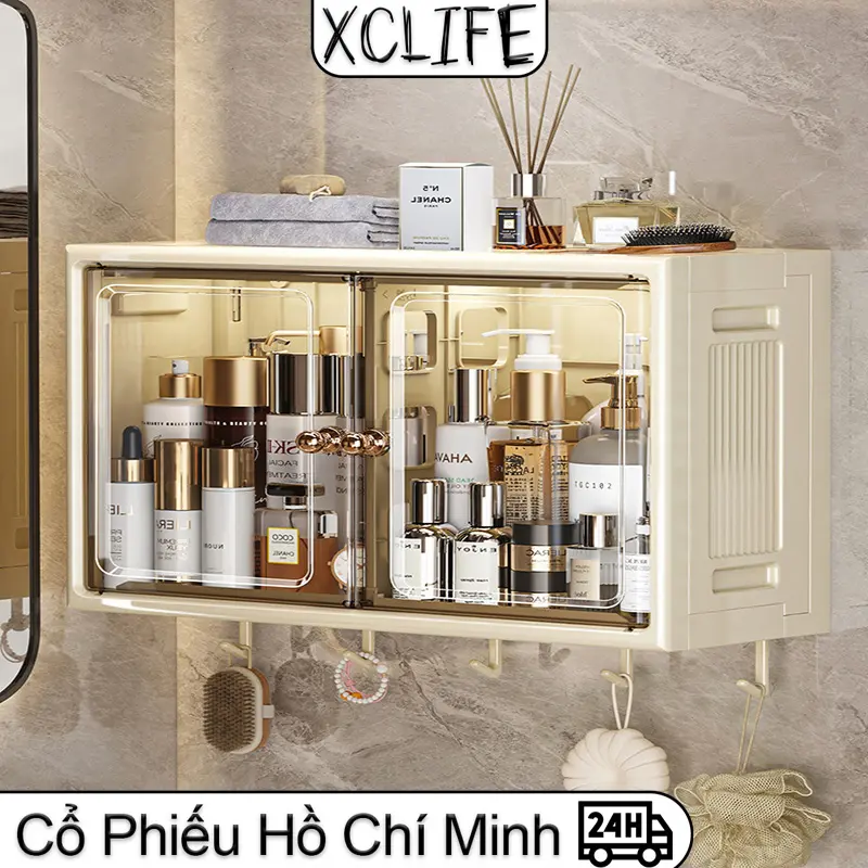 Tủ Nhà Tắm tủ đựng mỹ phẩm tủ thuốc gia đình không thấm nước Không Cần Đục Lỗ Kệ 0