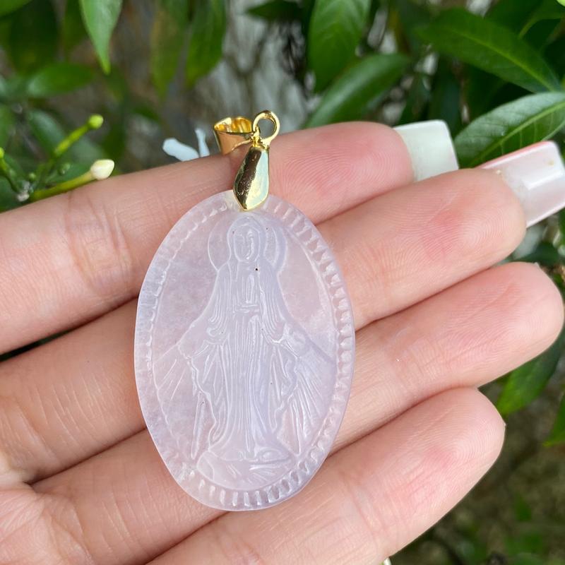 Mặt dây chuyền Đức mẹ Cẩmthạch kèm móc 2