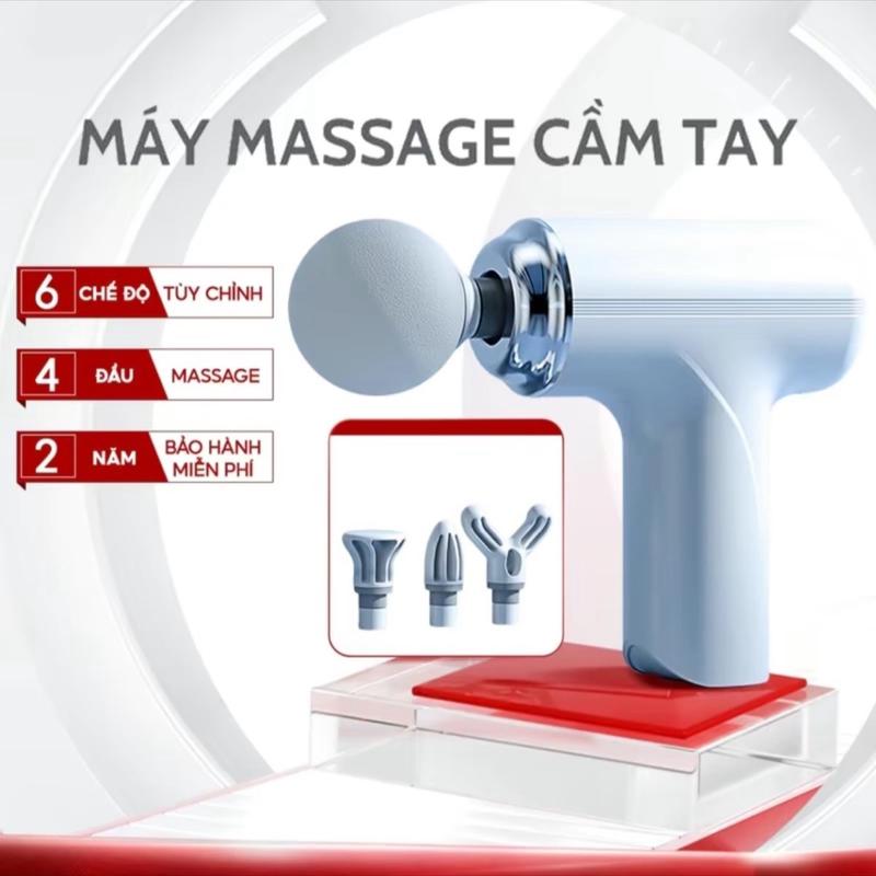 (Loại 1 Pin 2400) Máy massage cầm tay mini cao cấp thế hệ mới 4 đầu 6 chế độ công nghệ AI cảm biến lực Máy Massage