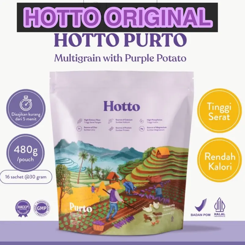 Hotto Purto Multigrain With Purple Patato - 1 Pouch  ( 16 Sachet ) 0