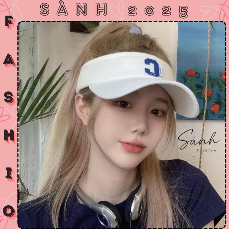 Mũ lưỡi trai chống nắng nửa đầu tennis thêu chữ C Nón kết chất kaki thể thao form unisex nam nữ_sanhfashion Voi Cotton