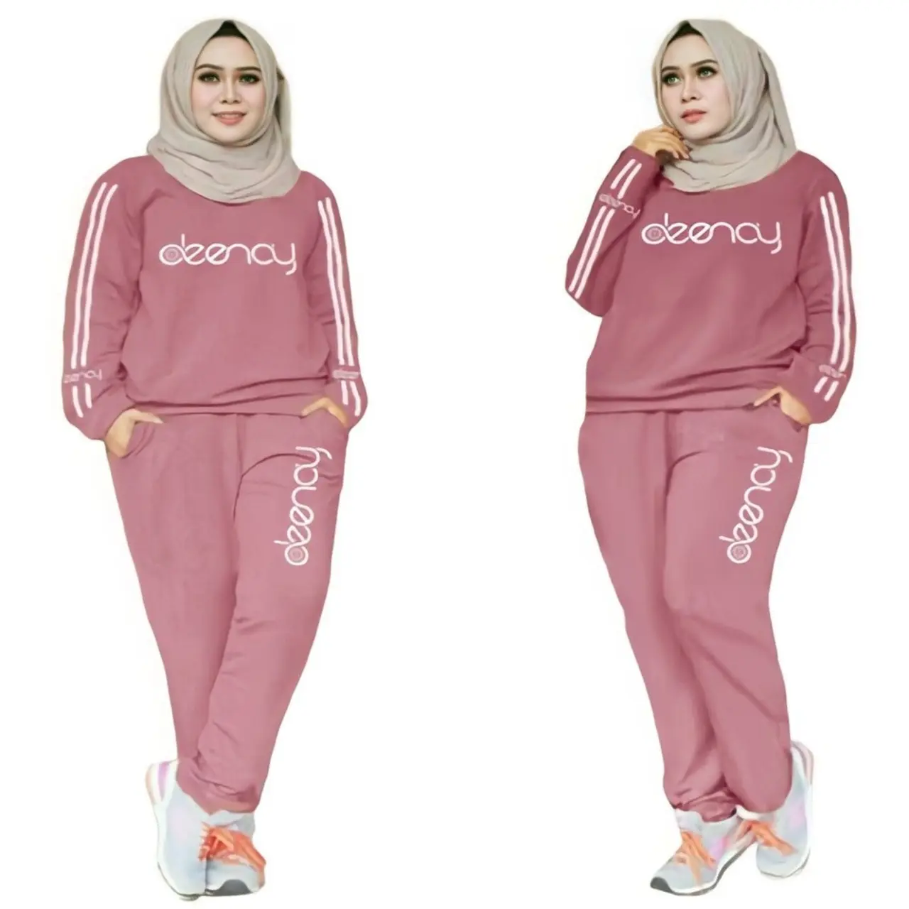 WWW2 -  Setelan Marimar Olivia L XL XXL 3XL Fashion Pakaian Baju Olahraga Sport Wanita Muslim Setelan Celana Panjang Kaos Casual