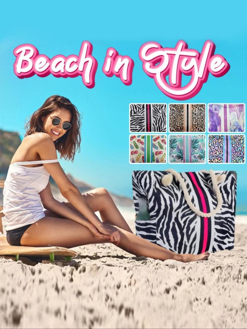 Product Introduction of Women's Tote Bag, Large Capacity Multi-functional Boho Style Beach Bag, Casual Trendy Versatile High-quality Daily Commuting Bag, Girl Fashionable Shopping Bag 0