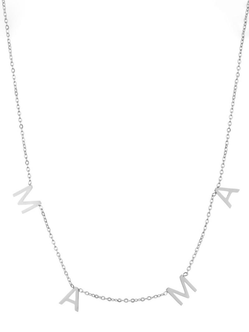 Product Introduction of Stainless Steel Letter Detail Pendant Necklace, 2024 Dainty Jewelry for Daily Clothing Decor, Party, Chic Women Accessories Jewelry As Gift 3