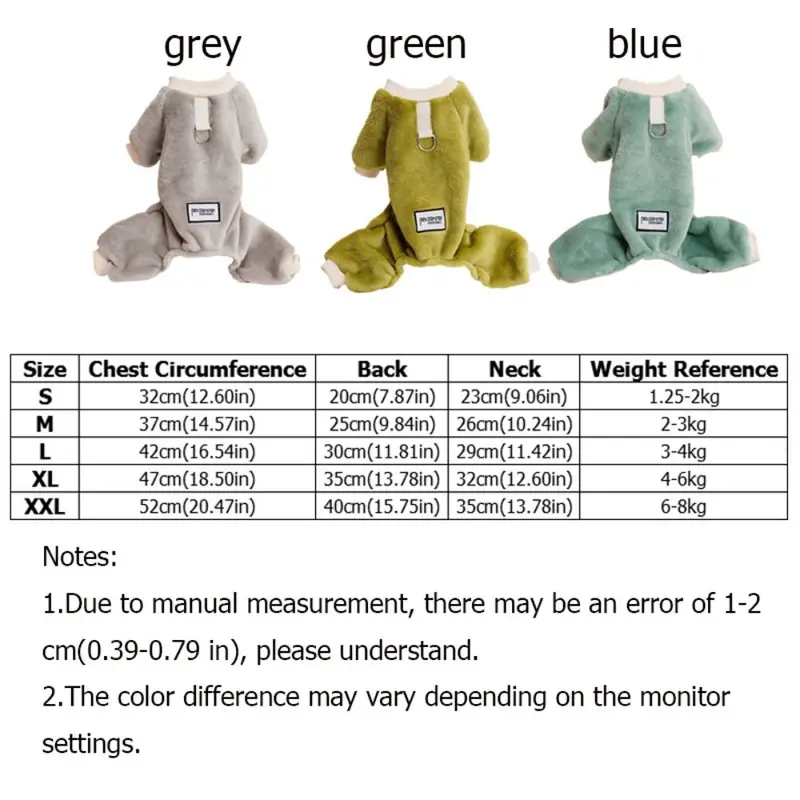 Áo Jumpsuit Quần Cho Chó, Trang Phục Thường Ngày Dày Dặn Mùa Đông, Mềm Mại Và Ấm Áp, Quần Áo Cho Chó Bốn Chân, Có Dây Xích Chữ D, Đồ Ngủ Cho Chó Thoải Mái, Thích Hợp Sử Dụng Trong Nhà Và Ngoài Trời 2