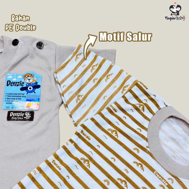 Top 1 DENZIE - 3 Set Baju Bayi Seri Coksu Pendek Kancing Bahu Usia 3-24 Bulan Motif Karakter & Polos Unisex Laki-Laki Dan Perempuan Parsel 4