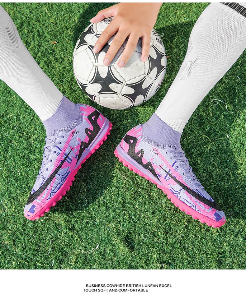 Product Introduction of Popular Fashion Fg/Tf Sport Anti Slip Man Women Soccer Cleat Shoes Boots 26