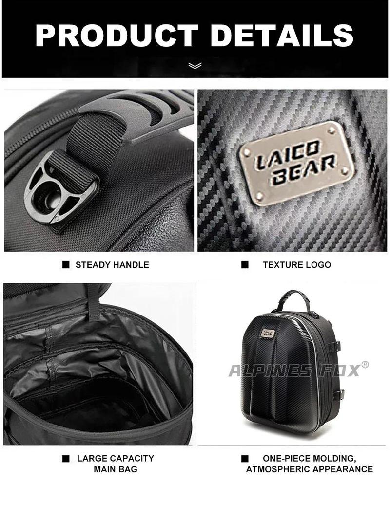 Product Introduction of ROCK BIKER 18-24L Carbon Fiber Motorcycle Tail Bag Waterproof Motorbike Rear Back Seat Bag Moto Helmet Travel Bag Rider Backpack 53
