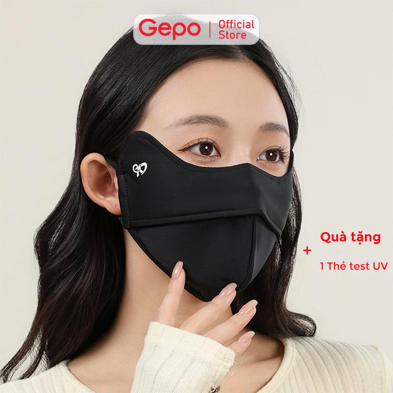 Khẩu trang vải 2 lớp chất liệu lụa băng mềm mịn chống nắng chống tia UV UPF 50+ tặng kèm thẻ test UV
