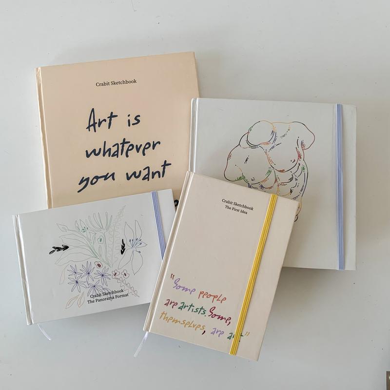 Sổ vẽ sketchbook Crabit khổ vuông A4 A5 vẽ phác thảo màu chì inking 190gsm
