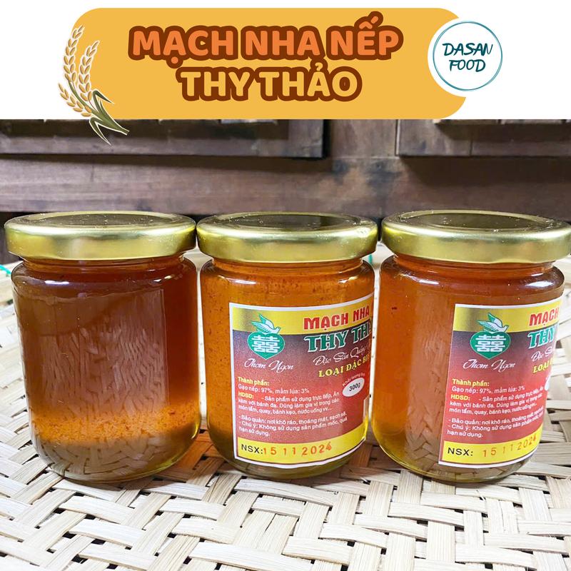 Combo 3 Hủ thủy tinh Mạch nha nếp Thy thảo kẹo ăn vặt , kẹo mềm dẻo thơm nhẹ ngọt thanh, đậm đà hương vị truyền thống. Thức Ăn 0