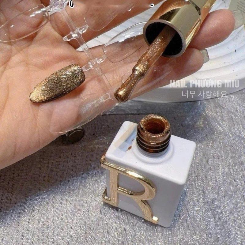Sơn Mắt Mèo Nâu Thạch Kim Cương CR Đậm Mướt Chính Hãng Chai 15ml Làm Nail, Sơn Gel Tông Mắt Mèo Nâu trà sữa Đậm Đặc, Bền Màu Siêu Xinh Nữ Women