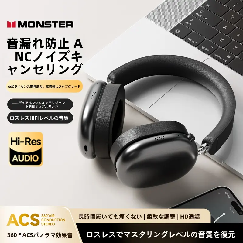 新作発売]Monster モンスターAH100 アウトドアゲーミング ヘッドホン