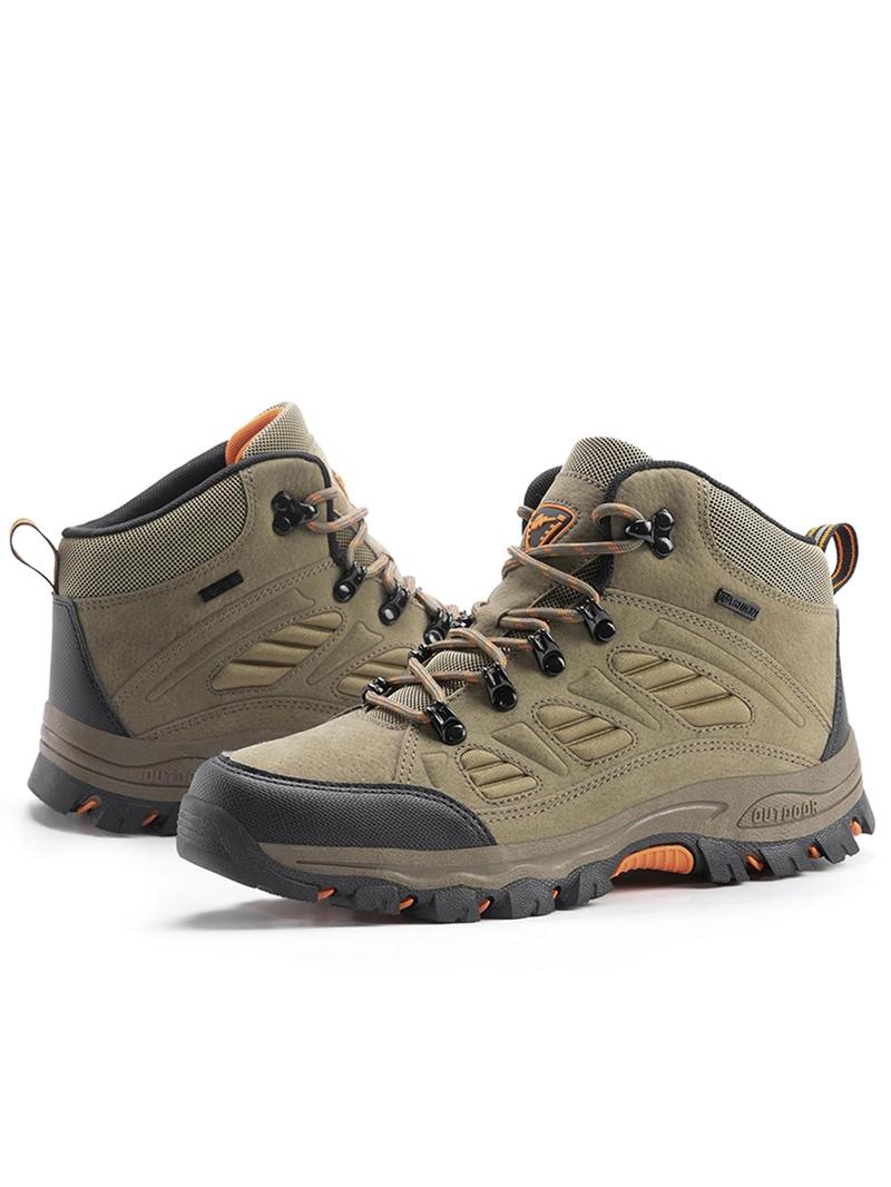 Product Introduction of Men's Colorblock Patchwork Lace Up Hiking Shoes, Casual Comfortable Breathable Non-slip Outdoor Walking Shoes, Lightweight Work Shoes for Camping & Outdoor Walking 8