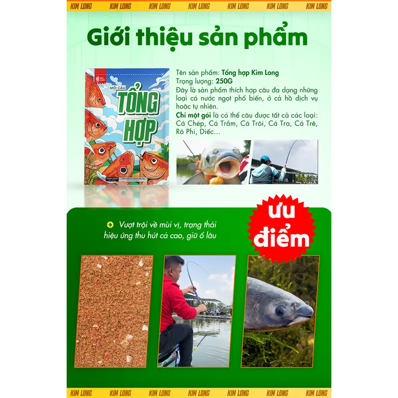 Mồi Câu Tổng Hợp KIM LONG 250g - Chuyên Dùng Câu Chép, Diếc, Rô Phi Dịch Vụ, Tự Nhiên, Mua Càng Nhiều Giảm Càng Sâu 2