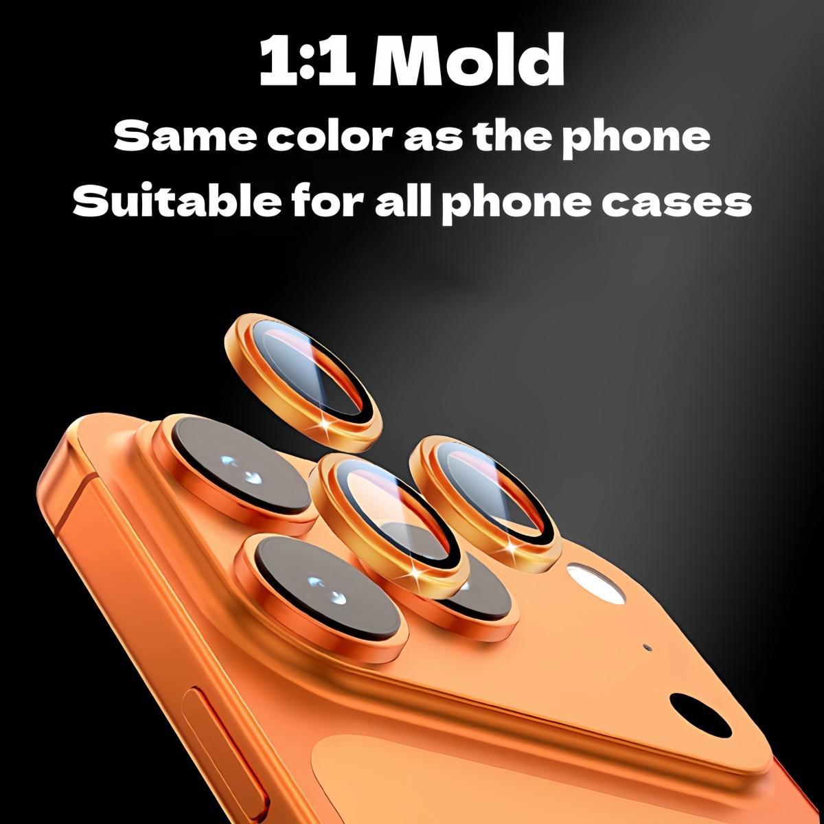 Luxury Cosmic Orange Color Pelindung lensa kamera for IPhone 17 Pro Max 17 Pro Air Metal Ring Camera Lens Protectors Glass Camera Lens