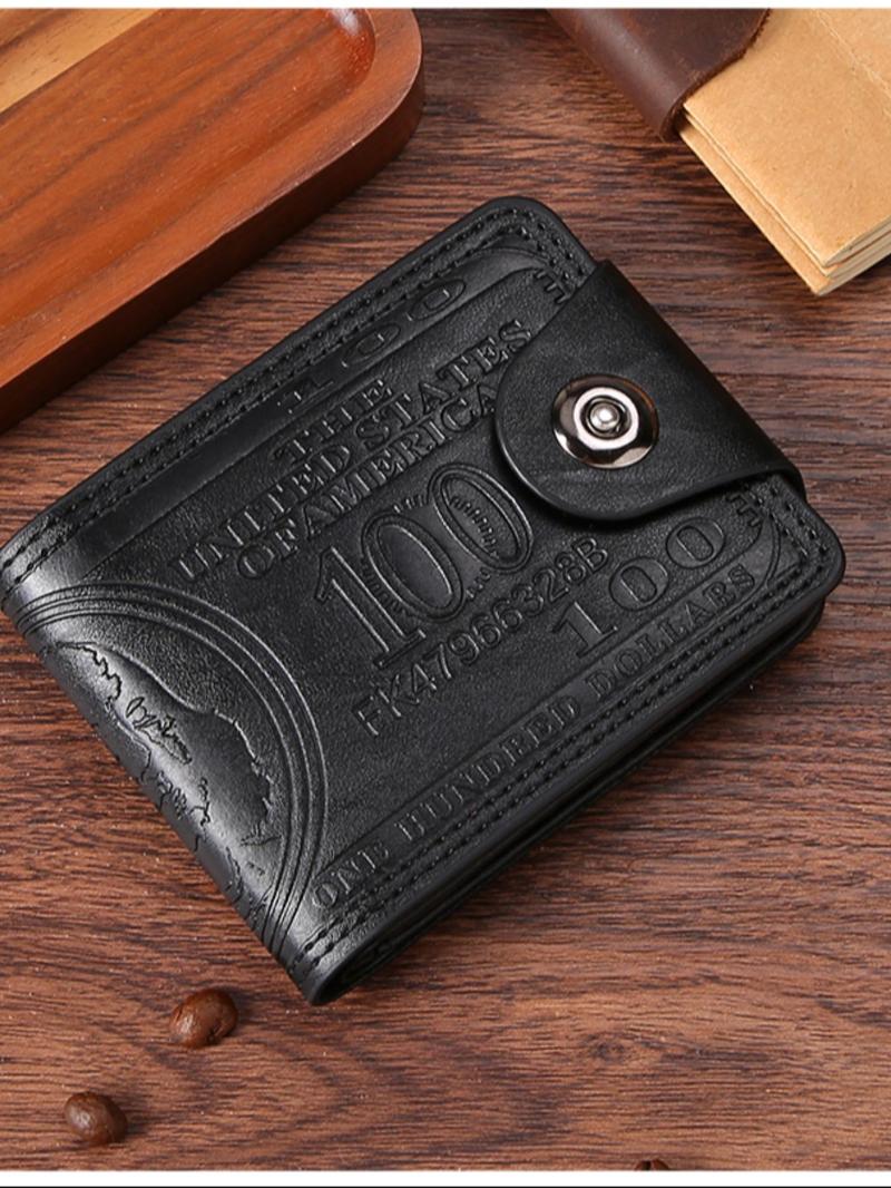Product Introduction of Men's Vintage Casual Wallet, Fashionable All Over Print Card Holder with Coin Pocket, Durable Credit Card Wallet for Daily Commuting and Travel 8