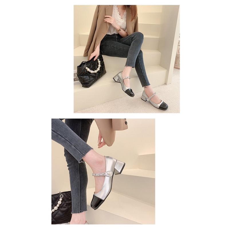 HQS11 Marry Jane Shoes Wanita Import - Marry Jane Heels Cewek Panjang Tinggi 5