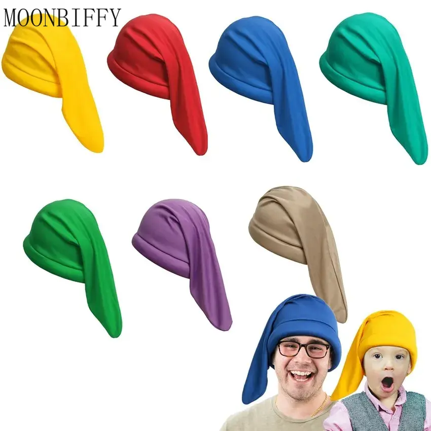 Dwarf Hat Caps Xmas Solid Color Elf Cosplay Kids Costume Halloween Christmas Birthday Party Props 7 Colors Kids Accessories Masks Colorful