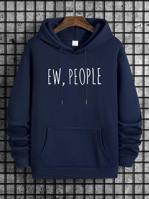 Unisex Men's Letter Print Essentials Hoodie, Regular Fit Casual Streetwear Drawstring Pocket Hooded Sweatshirt, Hoodies for Men, Men's Tops for Spring & Fall, Tall Clothing Women, Men's Clothing 7