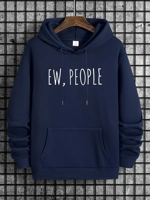 Unisex Men's Letter Print Essentials Hoodie, Regular Fit Casual Streetwear Drawstring Pocket Hooded Sweatshirt, Hoodies for Men, Men's Tops for Spring & Fall, Tall Clothing Women, Men's Clothing 7