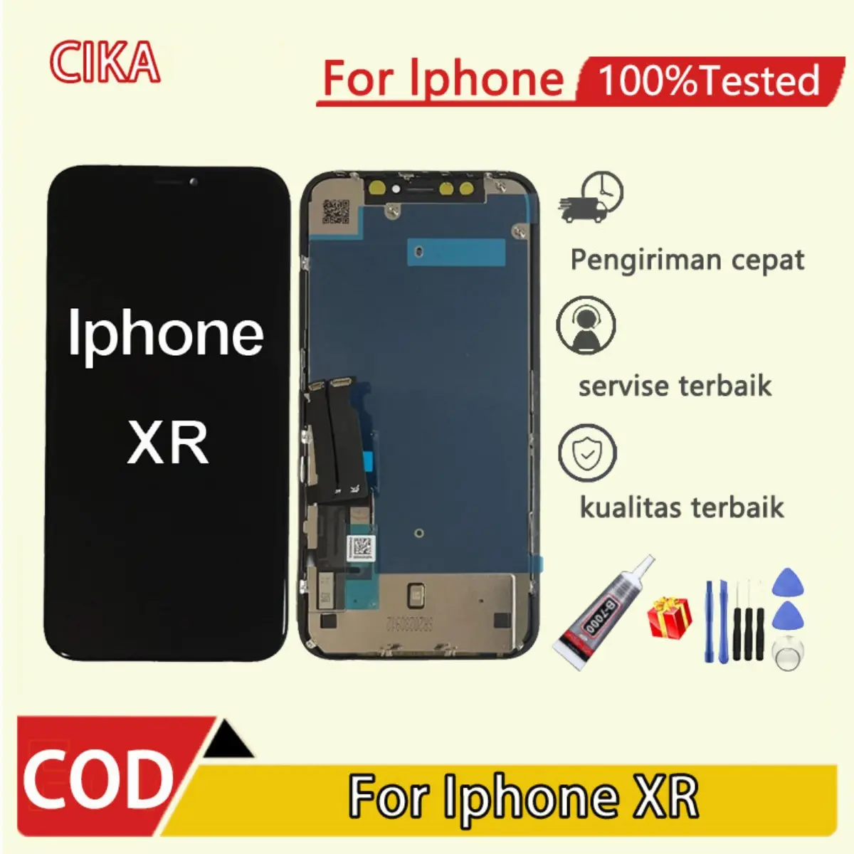 LCD iP XR LCD Screen With 3D Touch Digitizer Assembly No Dead Pixel Replacement Layar