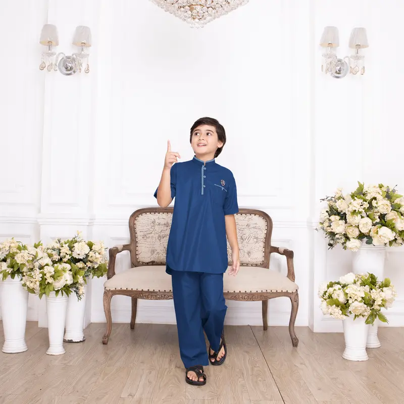 Setelan Baju  Koko Anak Tangan Pendek Polet 9 - 16 Tahun Zahran Series Original An-Nurzam 7