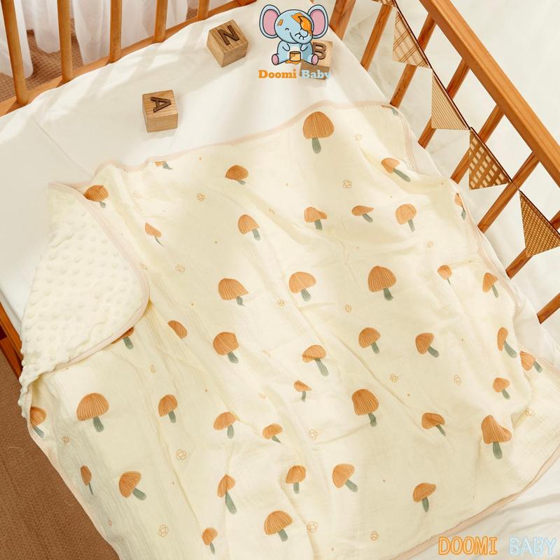 [Sản Phẩm Bán Chạy] Chăn Điều Hòa Cho Bé, Chăn Xô Muslin Hạt Đậu Kích Thước 80*100cm Mềm Mịn Thoáng Mát Doomi Baby - HT626 2