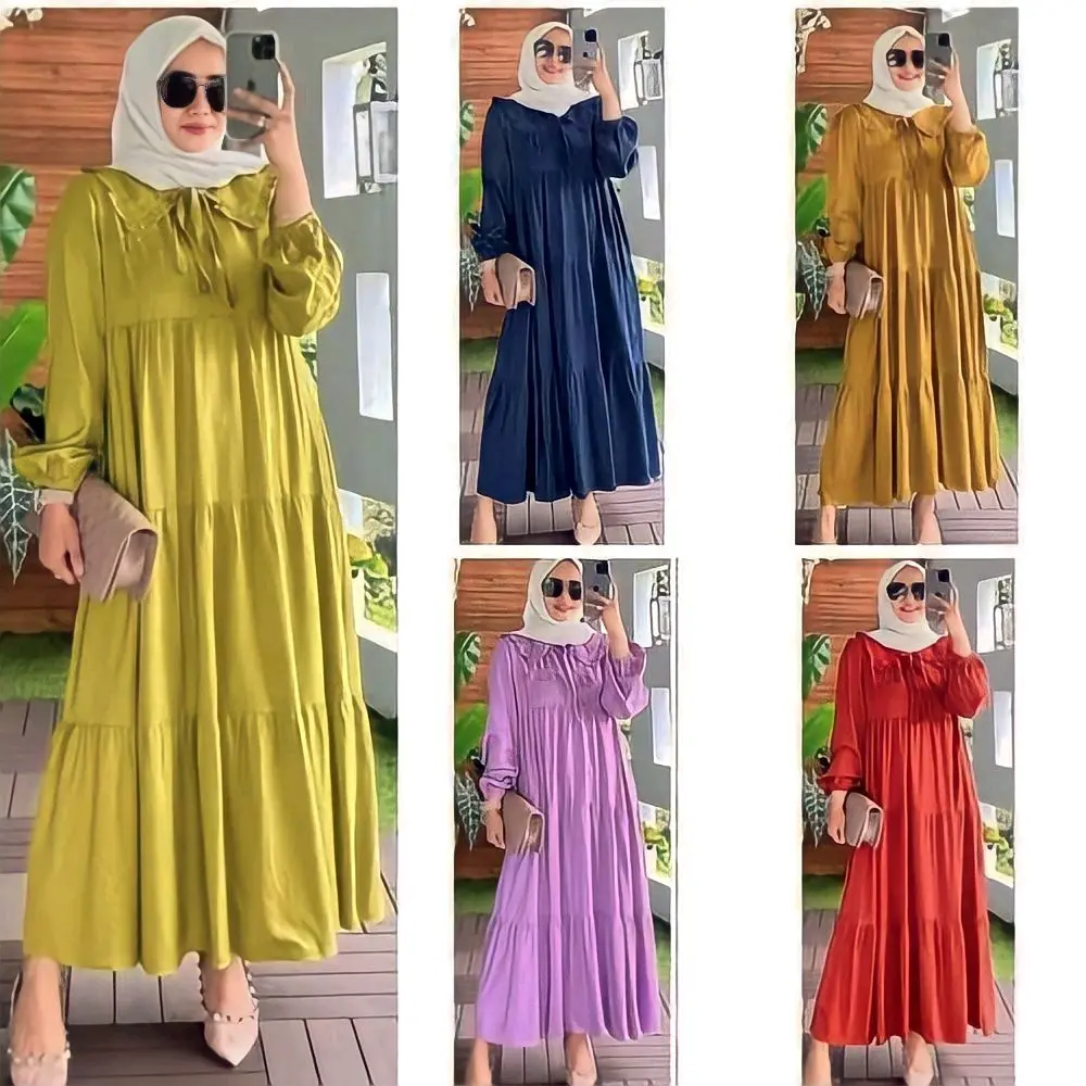 DRESS MIDI RAYON PREMIUM ADEM VARIASI KERAH