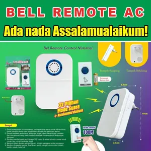 Bel Pintu Wireless 32 Suara – Nada Assalamualaikum, Jarak 100M Tanpa Kabel AC 220V Listrik 1 Tombol COD CE