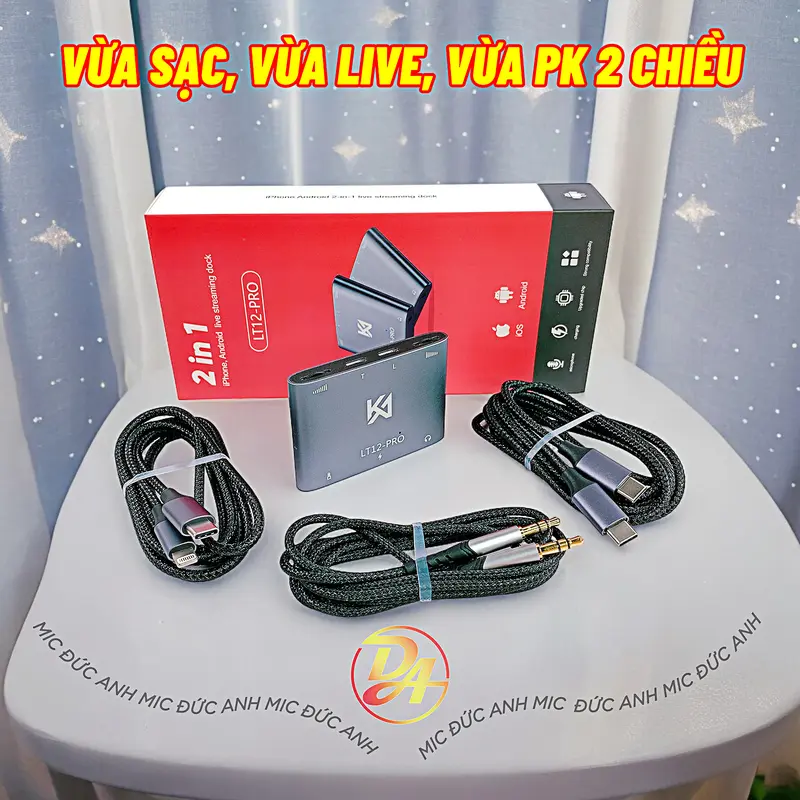 Box Stereo LT12 Pro (Logo KA Chinh Hang) Livestream Đa Năng Có Đàm Thoại 2 Chiều, Sạc và Live Đồng Thời Cho Android và IP Phụ Kiện Loa Đức Anh 1